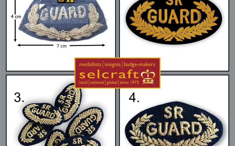 Bullion wire badge