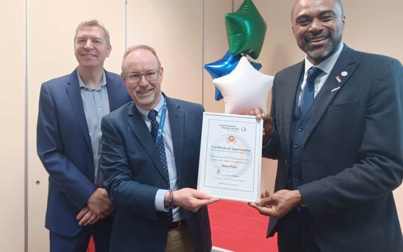 Staff celebrating 235 years’ experience at Midlands training experts PTP