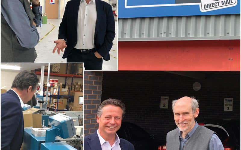 Nigel Huddleston MP, Financial Secretary to the Treasury, Visits Local Business Blue Print Direct Mail (BP)