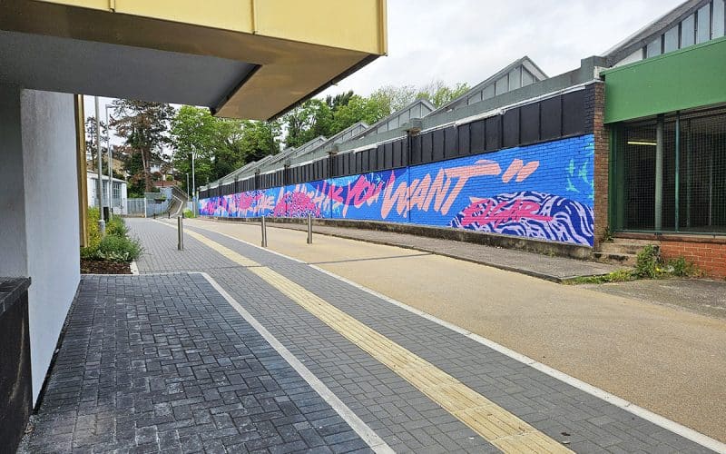 Musical Message at the Heart of Mural Created by University Students for the Worcester Community.